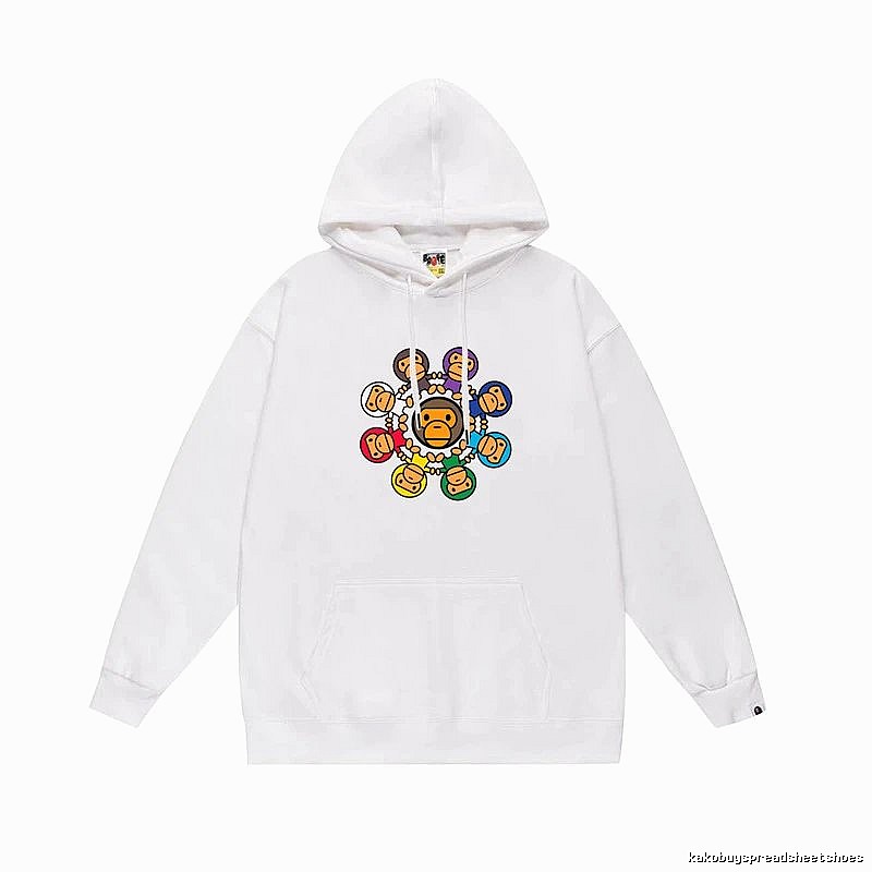 Bape cartoon trendy brand white sweatshirt
