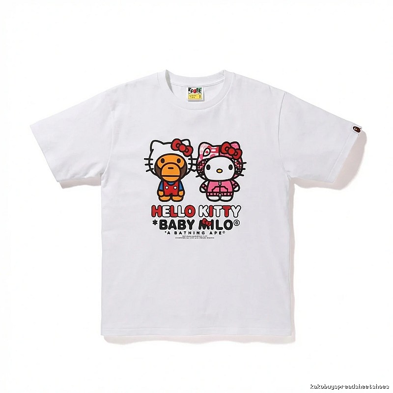 Bape Co-branded Cartoon Style White T-shirt