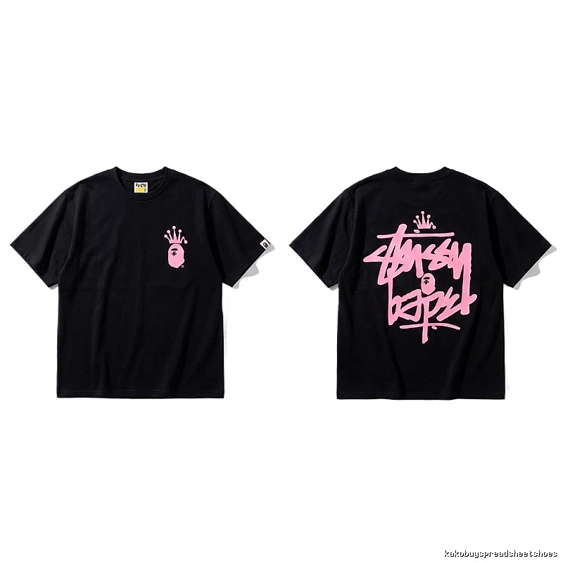 Bape Crown Graffiti Style Black T-shirt