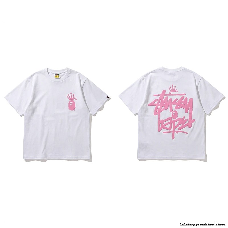 Bape Crown Graffiti Style White T-shirt