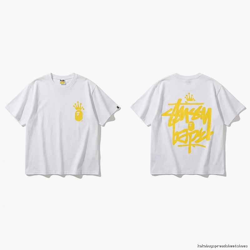 Bape Crown Series Graffiti Style White T-shirt