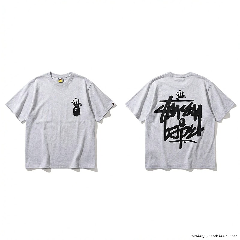 Bape Crown Trendy and Cool Style White T-shirt