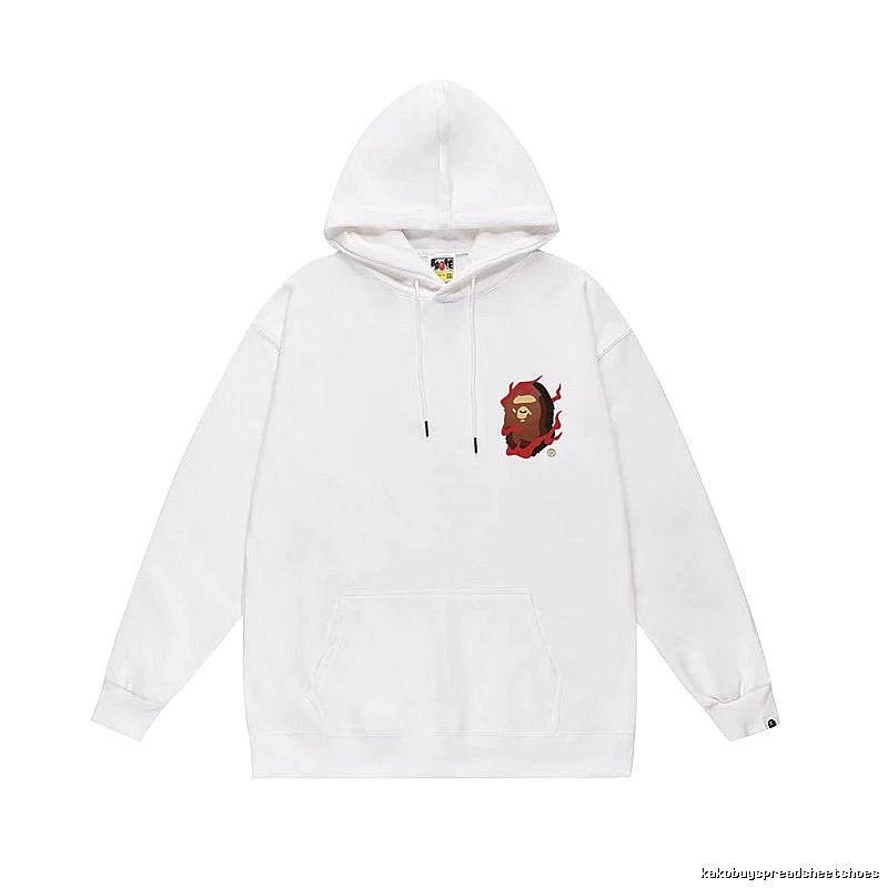 Bape Flame Ape Head White Sweatshirt