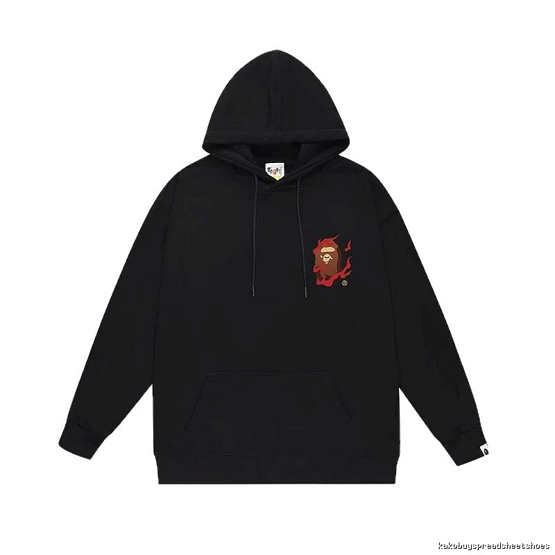 Bape Flame Wind Black Hoodie