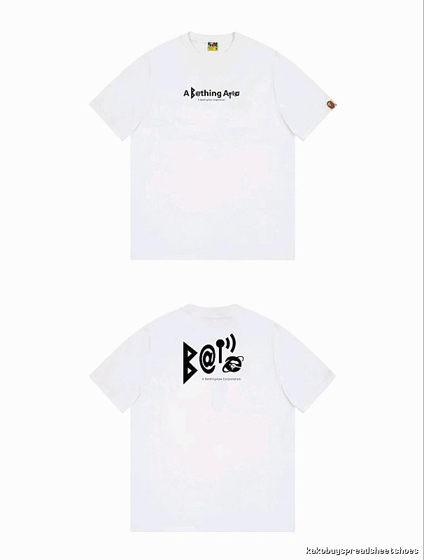 Bape letter print simple white T-shirt
