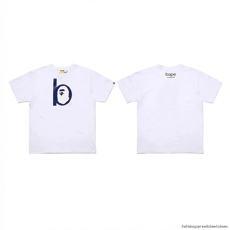 Bape letter trendy white T-shirt