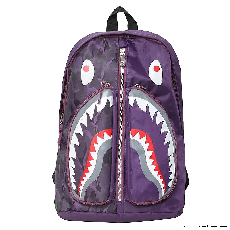 Bape Shark Camouflage Purple Backpack