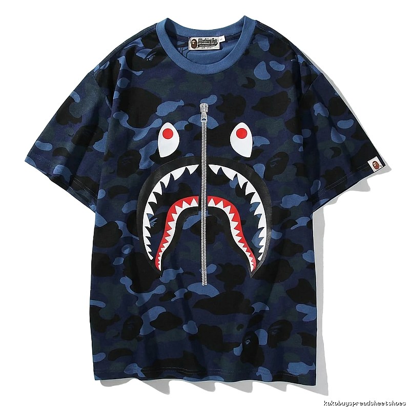 Bape Shark Camouflage Style Short-sleeved Shirt