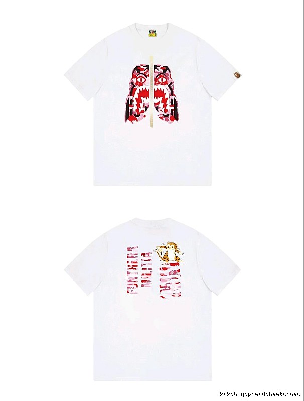 Bape Shark Camouflage Style White T-shirt