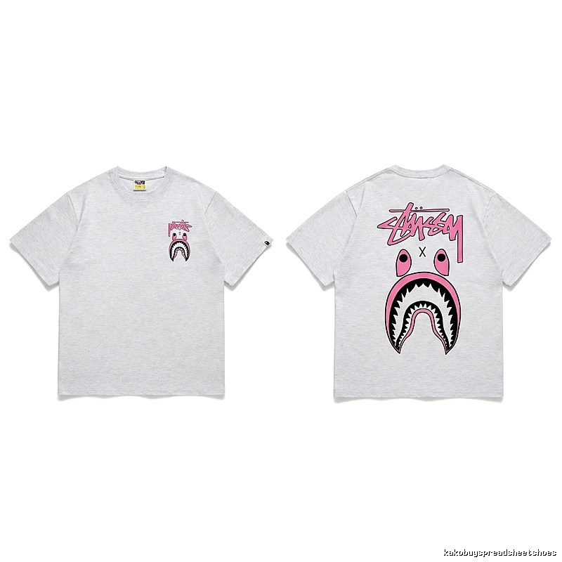 Bape Shark Co-branded Light Grey T-shirt