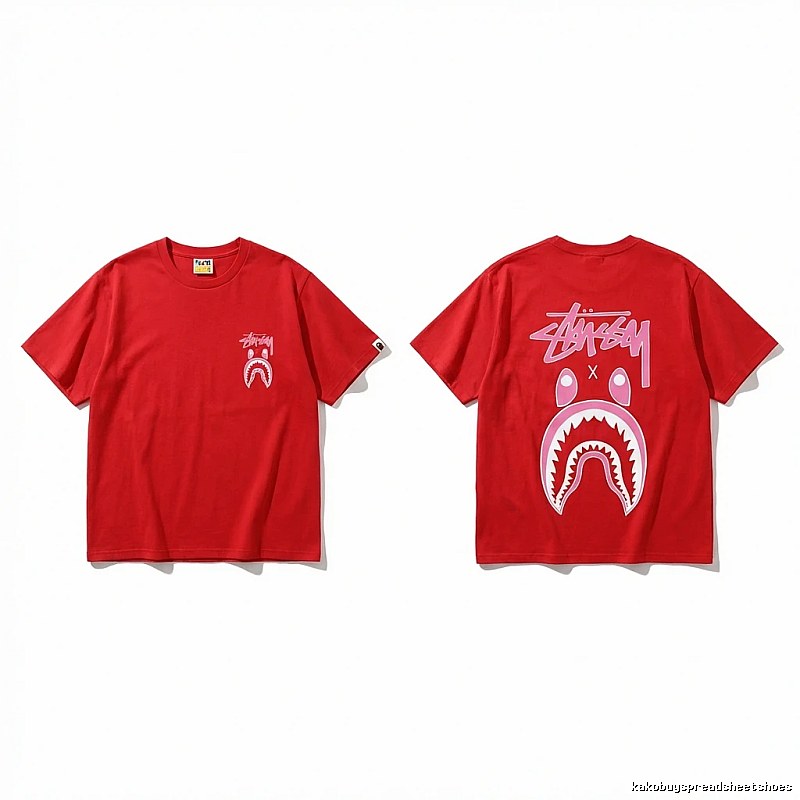Bape Shark Co-branded Red T-shirt