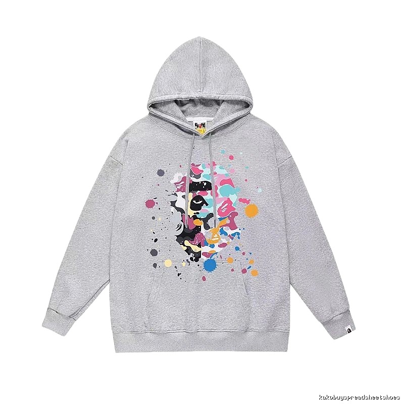 Bape splatter - ink style grey hoodie