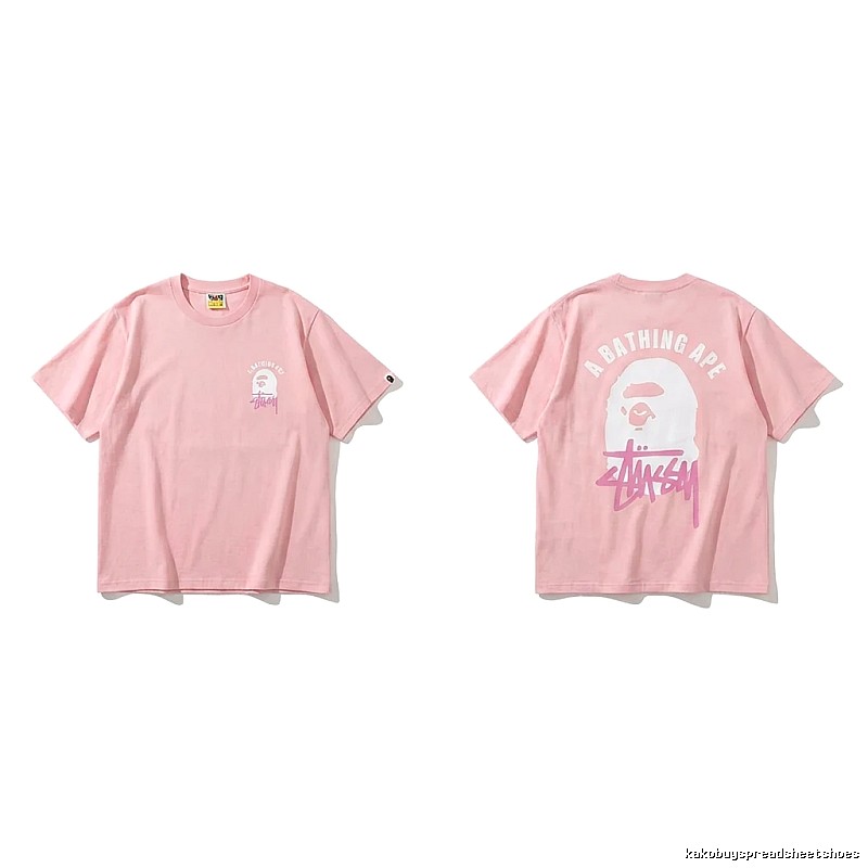 Bape trendy brand pink T-shirt