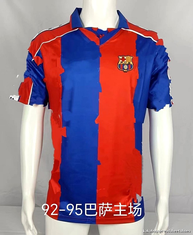 Barcelona Logo Detail Retro soccer jersey Blue Red Barcelona with Functional Detail