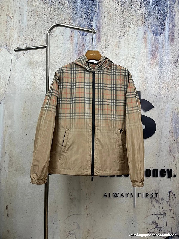 Beige Zip Jacket with Burberry Check Zip