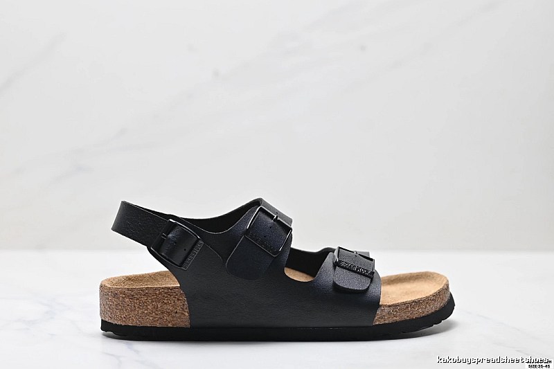 BIRKENSTOCK Casual Style Black Double-Buckle Sandals