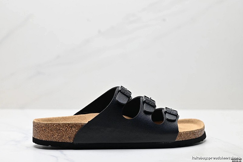 BIRKENSTOCK Casual Three-Buckle Black Slides
