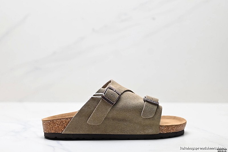 BIRKENSTOCK Cork Vintage Style Khaki Slide Sandals
