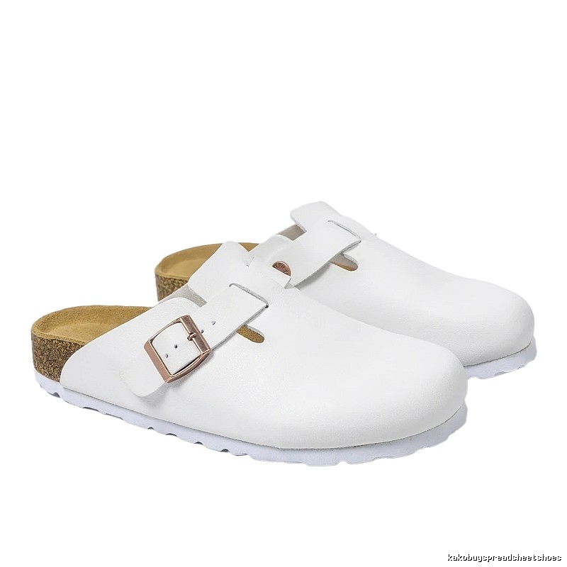 BIRKENSTOCK minimalist style white mule shoes