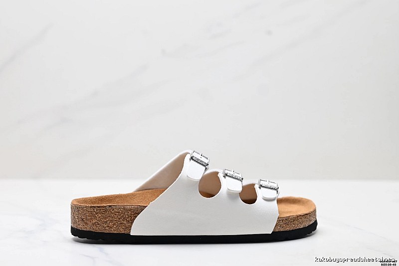 BIRKENSTOCK Three-Buckle Casual White Slide Sandals