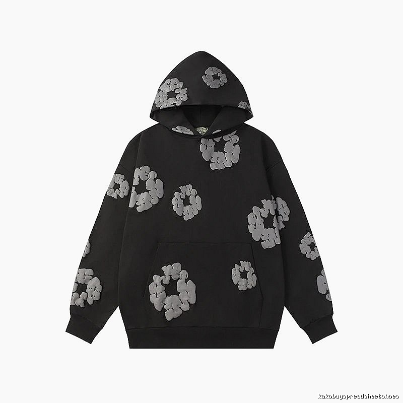 Black Allover Flower Graphic Hoodie