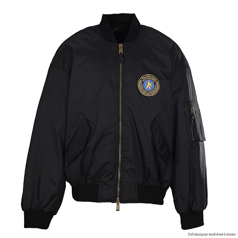Black C.P. Badge Bomber Jacket for travel