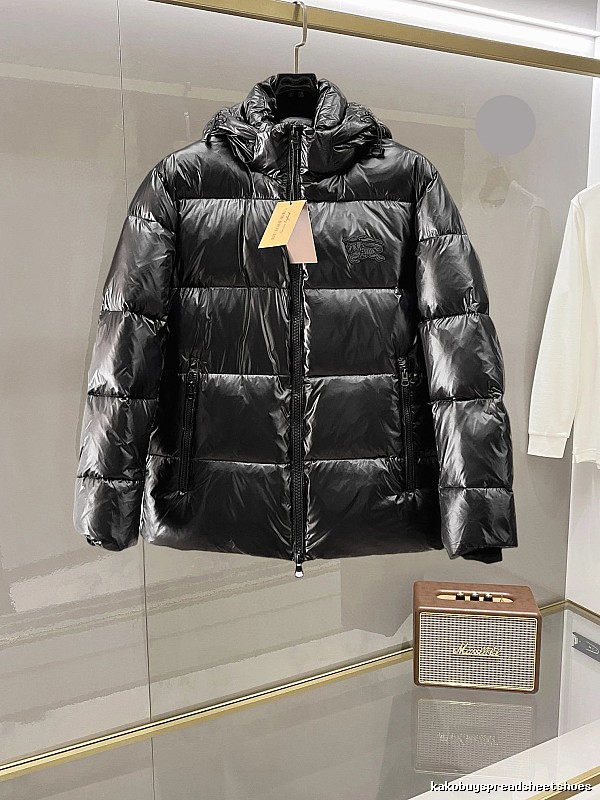 Black Hooded Glossy Glossy Puffer Jacket by Moncler