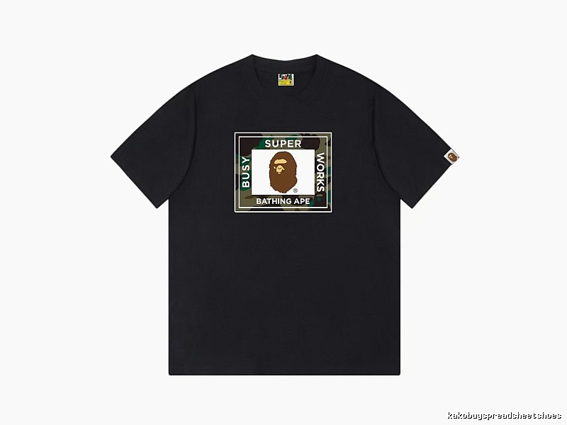 Black T-shirt with Bape ape head print