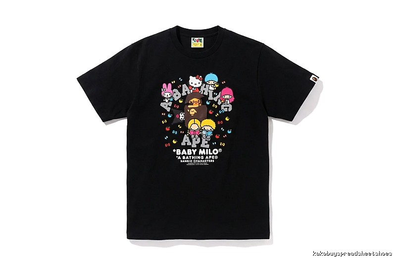 Black T-shirt with Bape cartoon prints