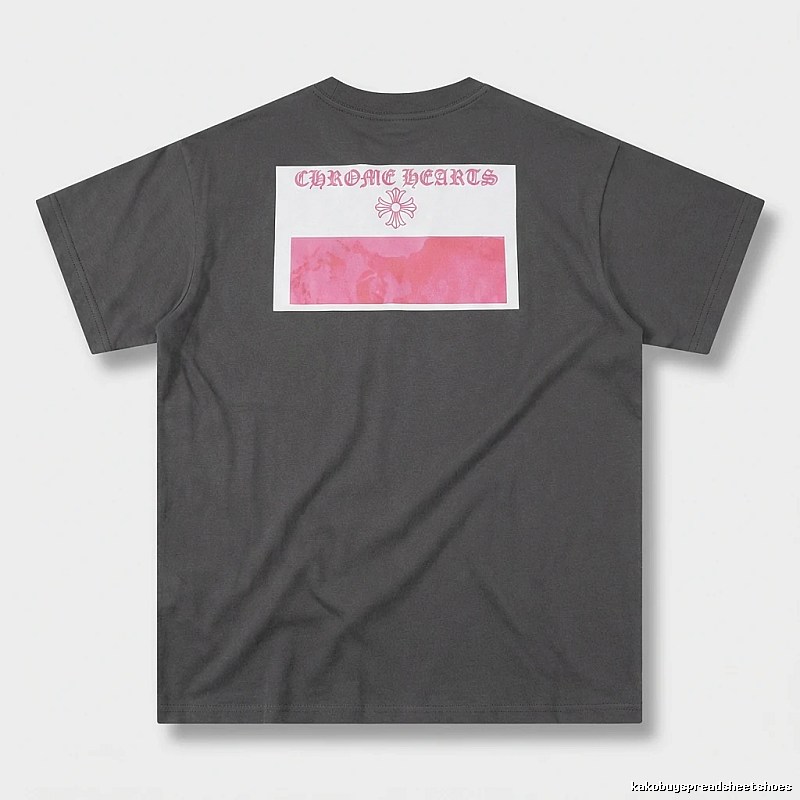 Black T-shirt with Chrome Hearts print style