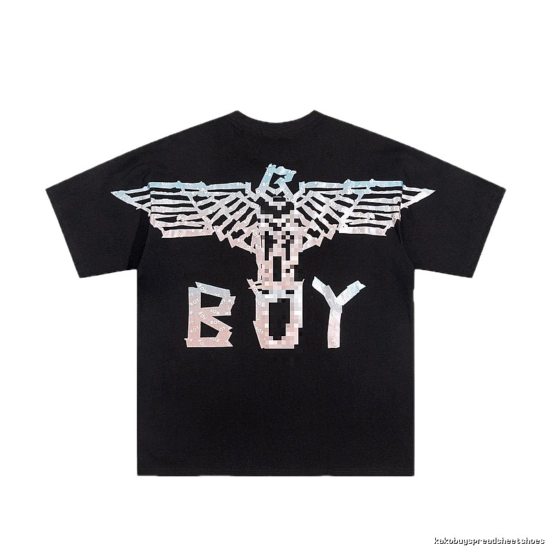 BOY Eagle Print Street Style Black Short Sleeve T-shirt