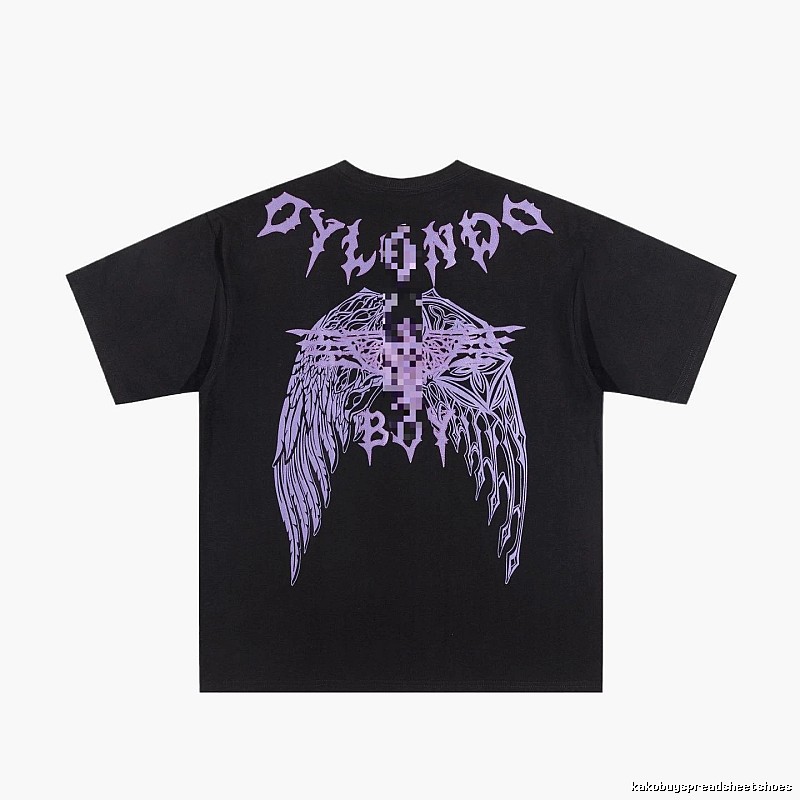 BOY Gothic Wing Print Black Short-sleeve T-shirt