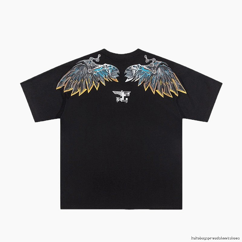 BOY Mechanical Wing Street Style Black Short Sleeve T-Shirt