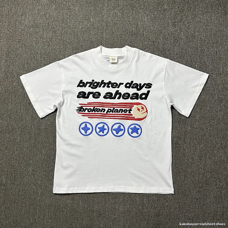 Broken Planet Resort Graphic T-shirt White Cotton Bold for Travel Looks