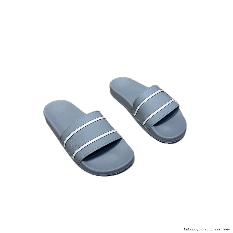 Brunello Cucinelli Casual-style Grey Slide Sandals