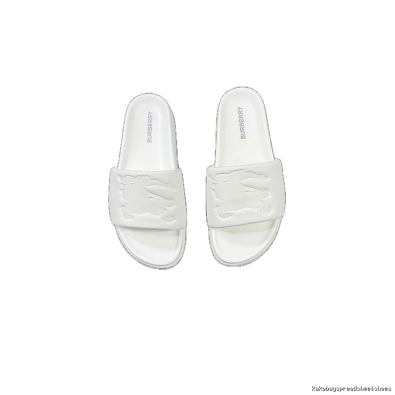 Burberry Embossed Equestrian Knight Minimalist White Slides