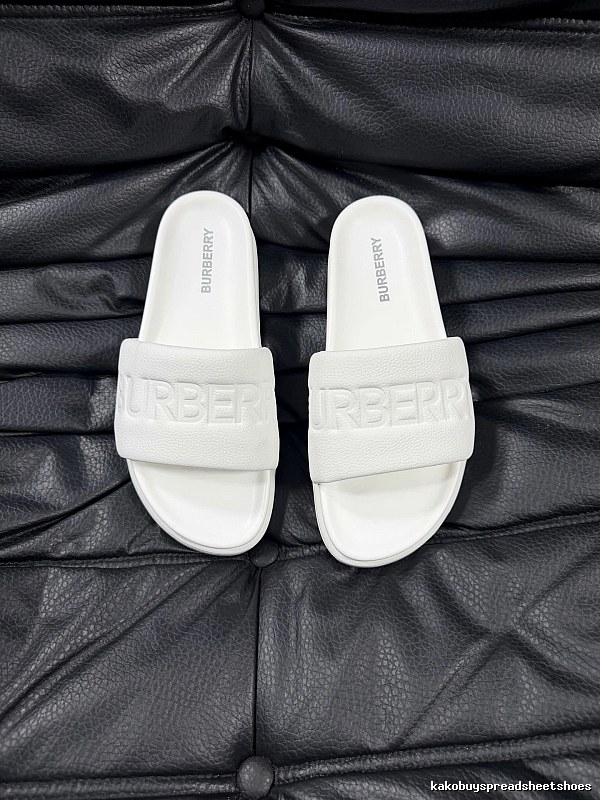 Burberry Embossed Minimalist Style White Slides