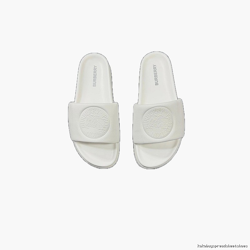 Burberry Embossed Warhorse Minimalist Style White Slides