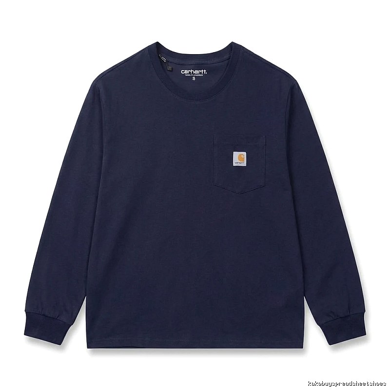 Carhartt basic simple navy long-sleeve