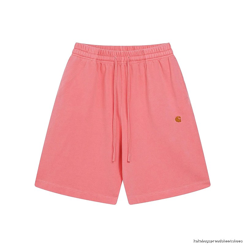 Carhartt WIP Embroidered Casual Style Pink Drawstring Shorts