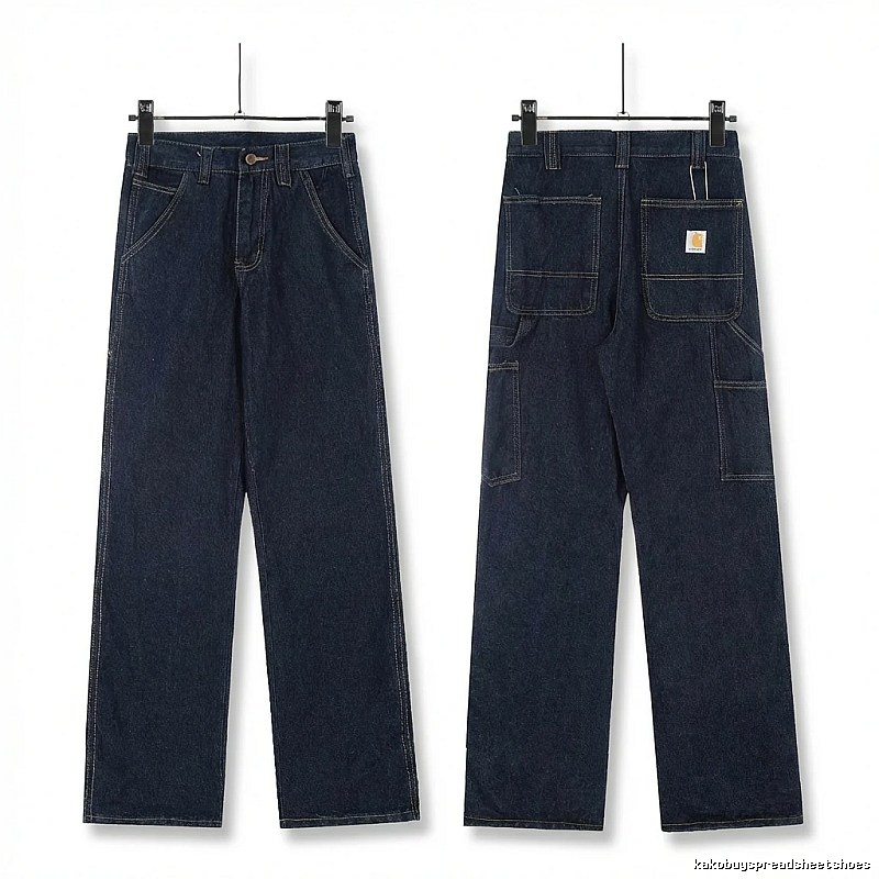 Carhartt workwear style dark blue jeans