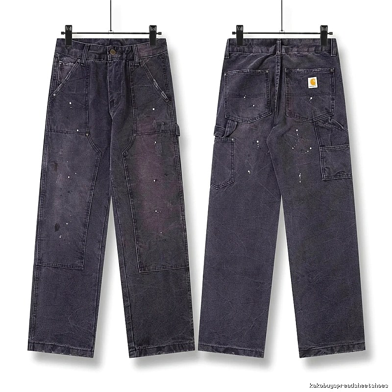 Carhartt workwear-style dark denim jeans