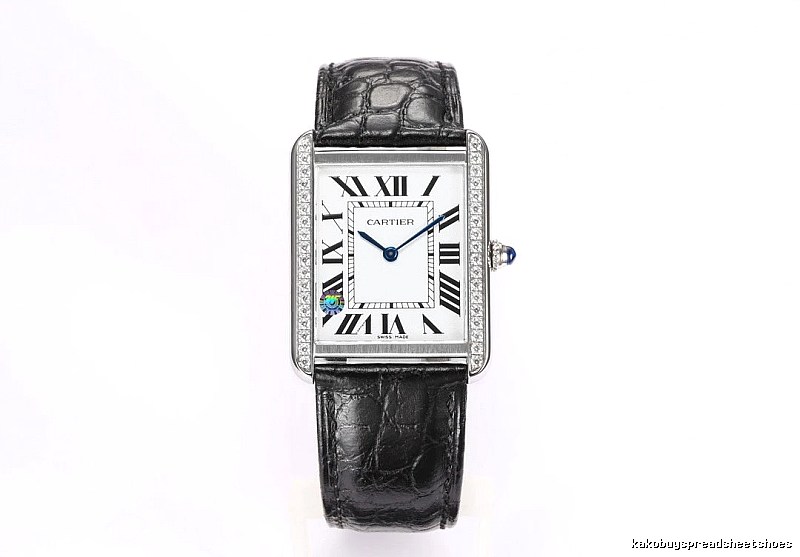 Cartier Tank-Style Dress Watch Travel Edit in Silver And Black