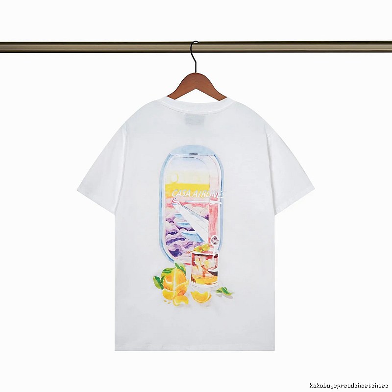 Casablanca Aviation Series Trendy Brand White T-shirt