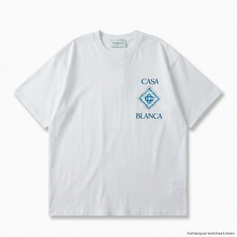 Casablanca Blue and White Minimalist Style T-shirt