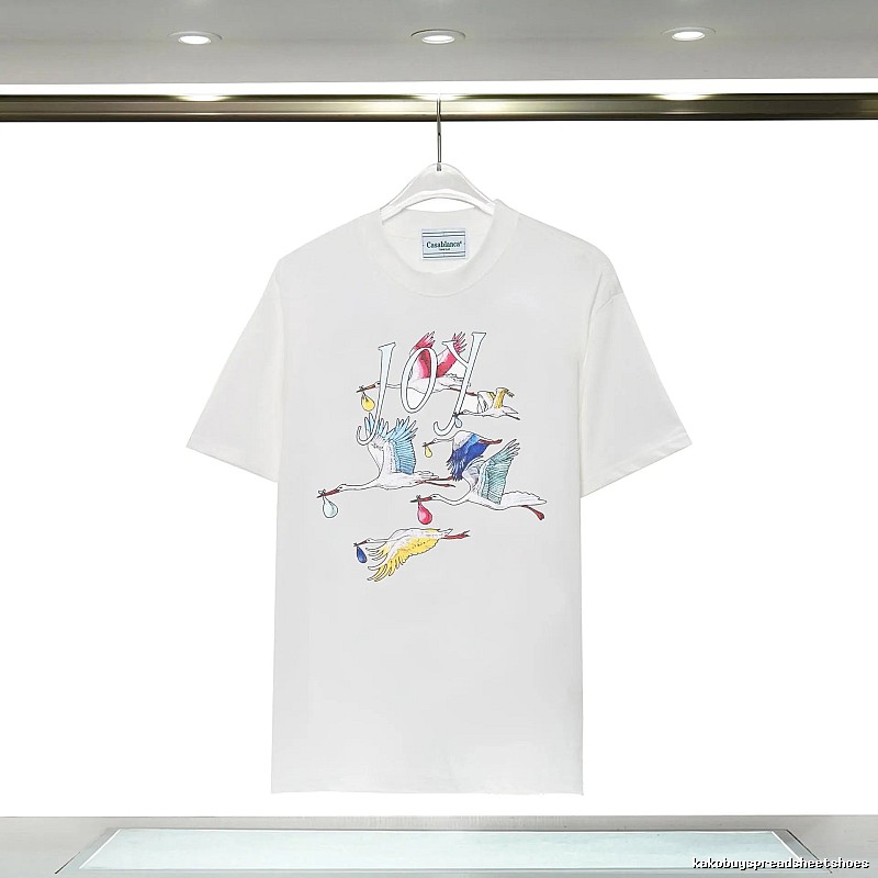 Casablanca Crane Print Wind White T-shirt