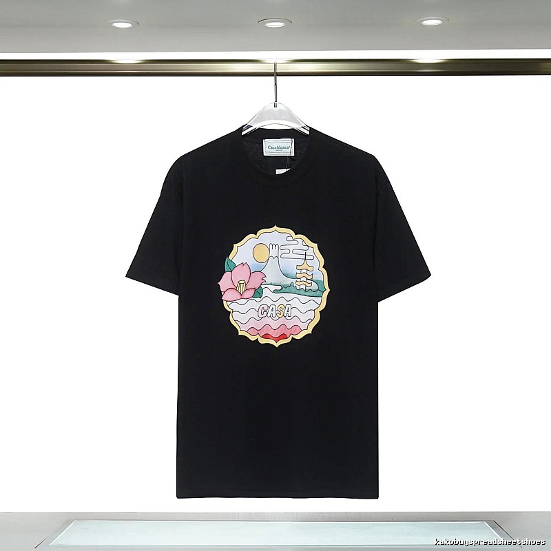 Casablanca Print Retro Style Black T-shirt