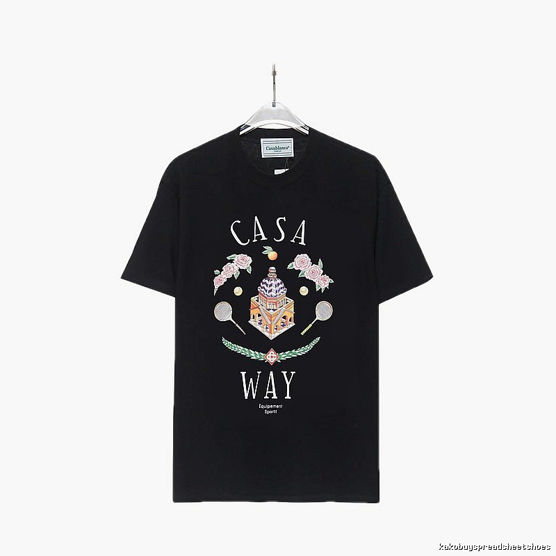 Casablanca Print Retro Style Black T-shirt