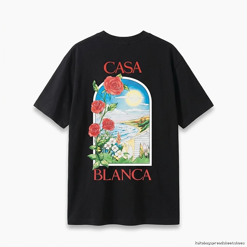 Casablanca - printed casual - style black T - shirt