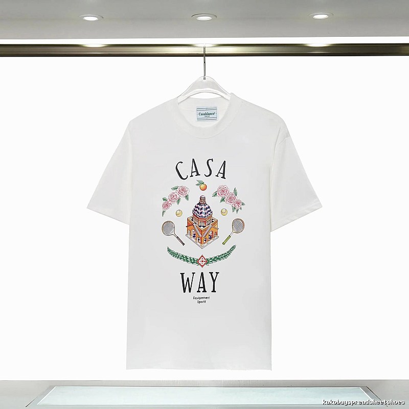 Casablanca printed casual white T-shirt